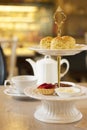 Scones and tea set Royalty Free Stock Photo