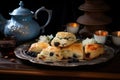 scones in various flavors: blueberry, cheese, raisin