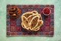 Scones with Zatar. Manakish Arabic. Arabic cuisine.