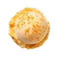 A scoop of banana ice cream isolated on a transparent background. Delicacy for children and adults. Yellow ice cream Royalty Free Stock Photo