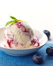 Scoop of blueberry ice cream Royalty Free Stock Photo