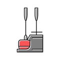 scoop and broom for cleaning dust color icon vector illustration Royalty Free Stock Photo