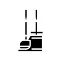 scoop and broom for cleaning dust glyph icon vector illustration Royalty Free Stock Photo