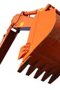 Scoop of the building excavating machine of orange color Royalty Free Stock Photo
