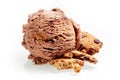 Scoop of Chocolate Ice Cream with Cookie Pieces