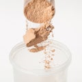 Scoop of chocolate whey isolate protein Royalty Free Stock Photo