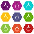 Scoop cleaning icons set 9 vector