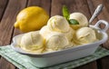 Refreshing Lemon Ice Cream Dessert Royalty Free Stock Photo