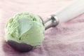 Scoop pf green pear ice cream
