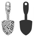 Scoop Shovel Mosaic of Service Tools Royalty Free Stock Photo