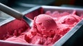 A scoop of sorbet melting in the heat