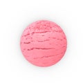 Scoop of strawberry ice ball. Extreme close-up. 3D Rendering