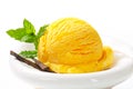 Scoop of yellow ice cream