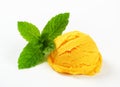 Scoop of yellow sorbet Royalty Free Stock Photo