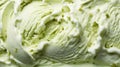 Scooped Pistachio Ice Cream Background: A Refreshing Summer Food Concept AI Generated
