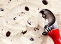 Scooping Coffee Ice Cream with Roasted Beans Royalty Free Stock Photo