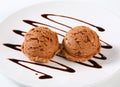 Scoops of chocolate ice creamn Royalty Free Stock Photo
