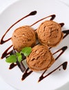 Scoops of chocolate ice creamn Royalty Free Stock Photo
