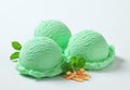 Scoops of green ice cream Royalty Free Stock Photo