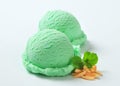 Scoops of green ice cream Royalty Free Stock Photo