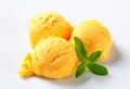 Scoops of mango sorbet Royalty Free Stock Photo