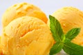 Scoops of yellow ice cream