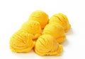 Scoops of yellow ice cream Royalty Free Stock Photo