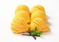 Scoops of yellow ice cream Royalty Free Stock Photo