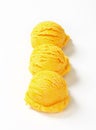 Scoops of yellow ice cream Royalty Free Stock Photo