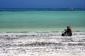 scooter in the beach of zanzibar Royalty Free Stock Photo