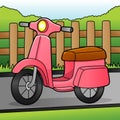 Scooter Cartoon Colored Vehicle Illustration Royalty Free Stock Photo