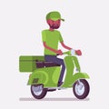 Scooter delivery black boy