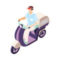 Scooter Delivery Boy Composition Royalty Free Stock Photo
