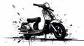 Abstract Moped Drawing On Grey Background - Creative Commons Attribution