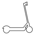 Scooter electric modern technology kick eco transport for city trotinette contour outline line icon black color vector Royalty Free Stock Photo