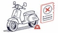 Scooter with error message, indicating technical issues or malfunction, vector design Generative AI Royalty Free Stock Photo