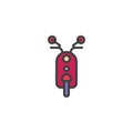 Scooter front filled outline icon
