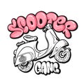 Scooter gang graffiti bubble vector print design