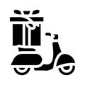 scooter gift glyph icon vector illustration