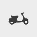 Scooter icon in a flat design in black color. Vector illustration eps10 Royalty Free Stock Photo