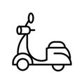 Scooter icon vector isolated on white background, Scooter sign , line or linear sign, element design in outline style Royalty Free Stock Photo