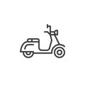 Scooter line icon, outline vector sign, linear style pictogram isolated on white Royalty Free Stock Photo