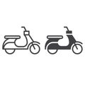 Scooter line and solid icon Royalty Free Stock Photo