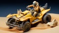 Scooter Miniature: 1:28mm Heroic Scale Dune-buggy By Grimpkin Engineering Royalty Free Stock Photo