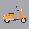 Scooter or modern motorcycle for Delivery. Flat and solid color vector illustration.