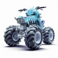 Scooter Monster Truck On White Background Royalty Free Stock Photo