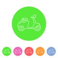 Scooter motorbike motorcycle icon flat web sign symbol logo label
