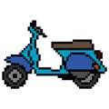 Scooter motorbike with pixel art Royalty Free Stock Photo