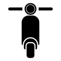 Scooter Motorcycle Motobike Delivery concept Moped Shipping icon black color vector illustration flat style image