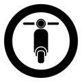 Scooter Motorcycle Motobike Delivery concept Moped Shipping icon in circle round black color vector illustration flat style image